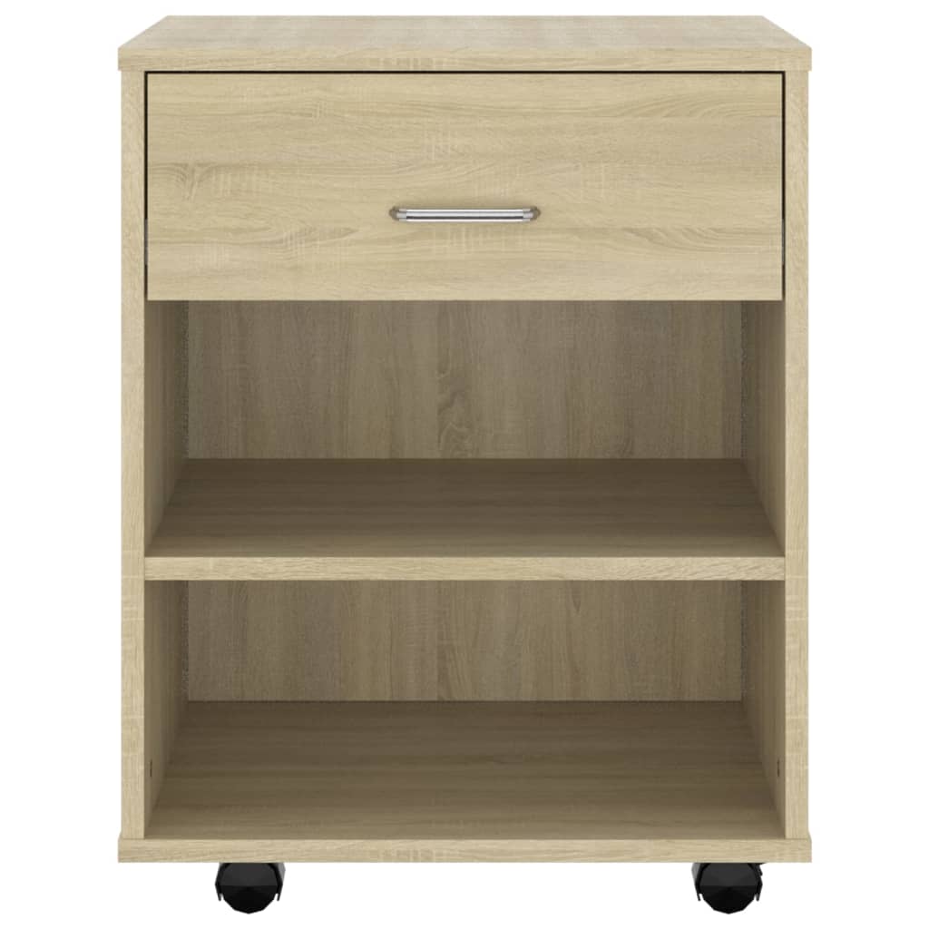 Rolkast 46x36x59 cm bewerkt hout sonoma eikenkleurig is nu te koop bij PeponiXL, paradijselijk wonen!