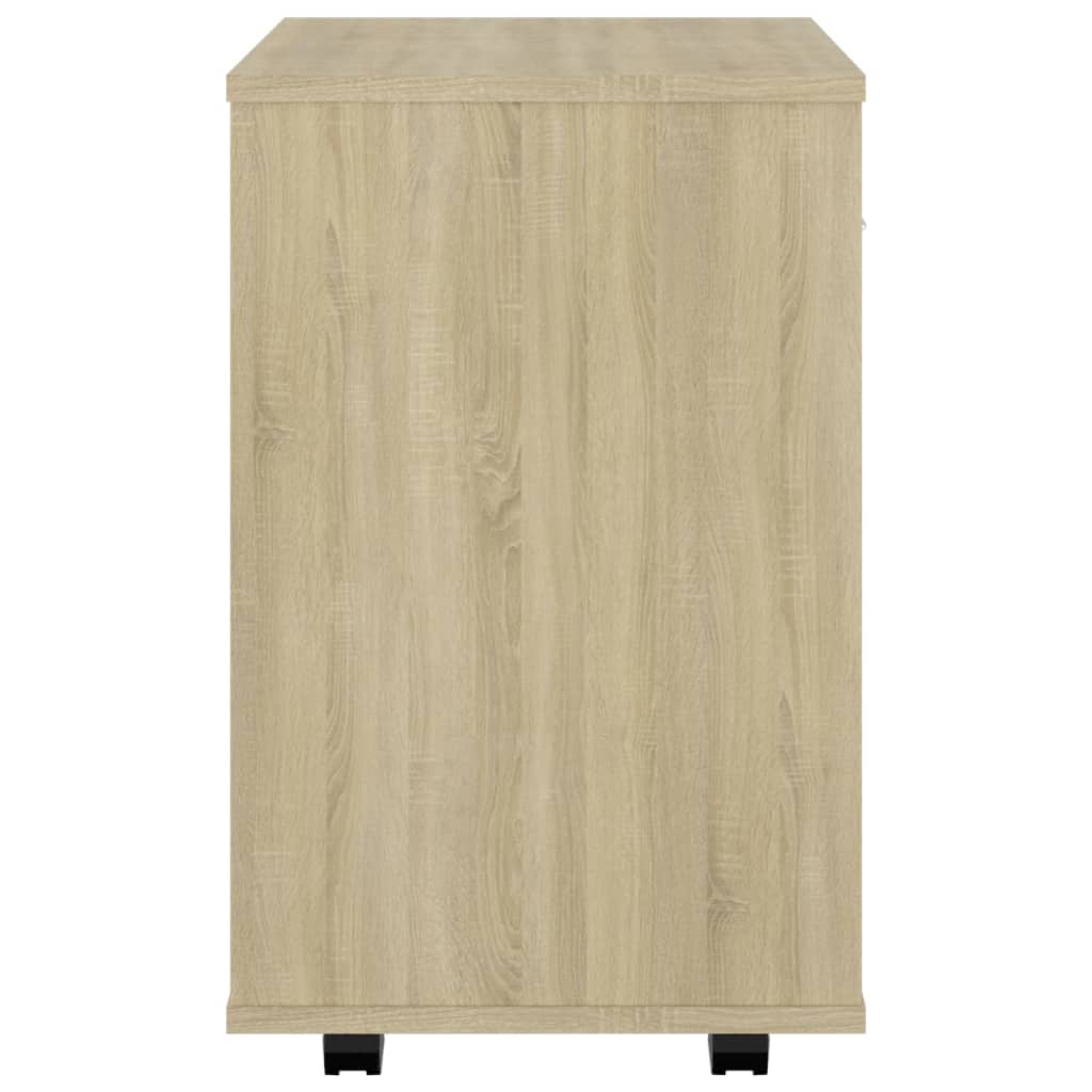 Rolkast 46x36x59 cm bewerkt hout sonoma eikenkleurig is nu te koop bij PeponiXL, paradijselijk wonen!