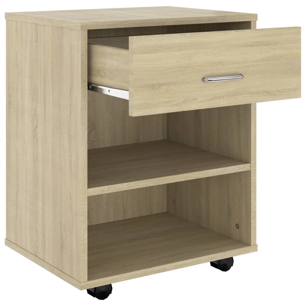 Rolkast 46x36x59 cm bewerkt hout sonoma eikenkleurig is nu te koop bij PeponiXL, paradijselijk wonen!