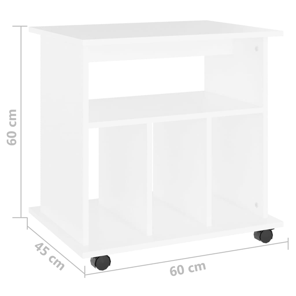 Rolkast 60x45x60 cm bewerkt hout wit is nu te koop bij PeponiXL, paradijselijk wonen!