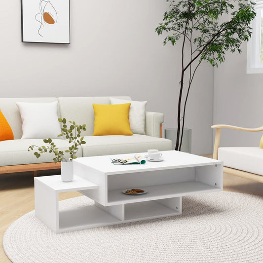 Salontafel 105x55x32 cm bewerkt hout wit is nu te koop bij PeponiXL, paradijselijk wonen!