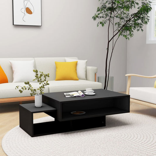 Salontafel 105x55x32 cm bewerkt hout zwart is nu te koop bij PeponiXL, paradijselijk wonen!