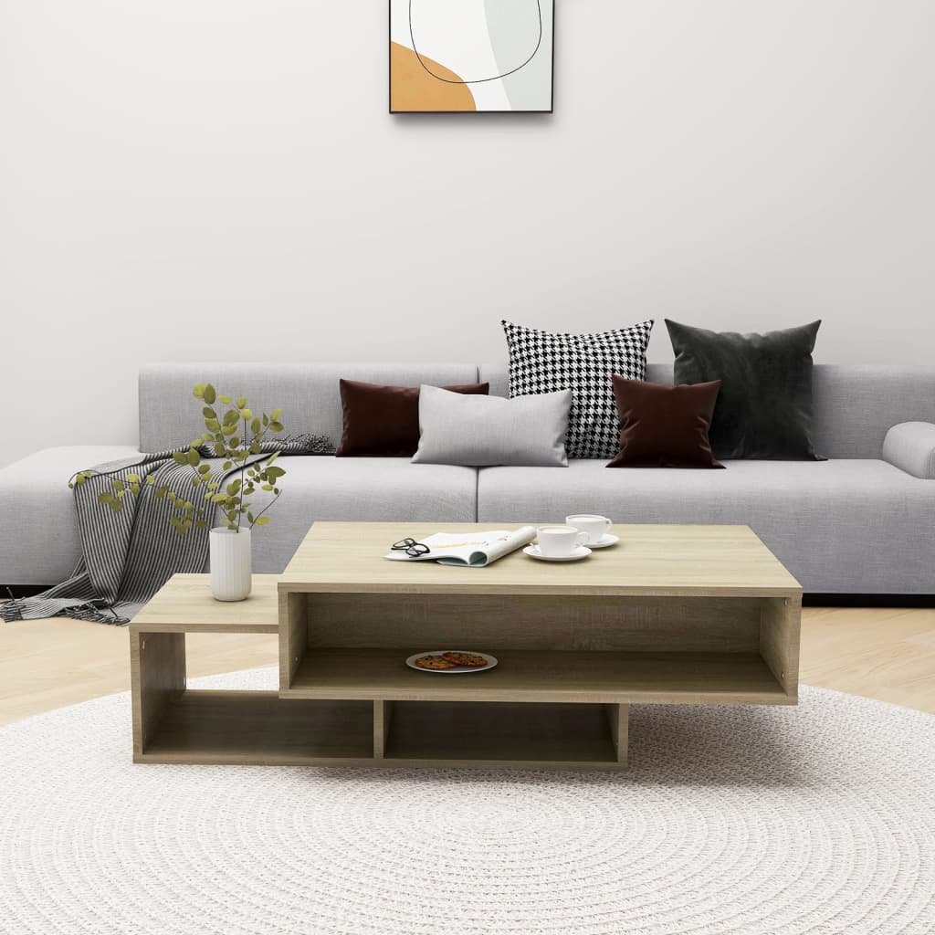 Salontafel 105x55x32 cm bewerkt hout sonoma eikenkleurig is nu te koop bij PeponiXL, paradijselijk wonen!