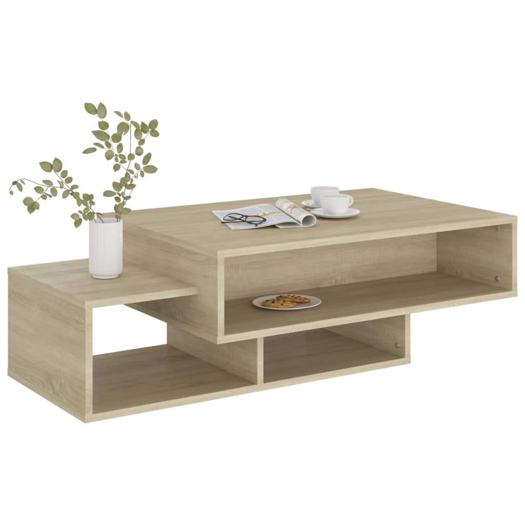 Salontafel 105x55x32 cm bewerkt hout sonoma eikenkleurig is nu te koop bij PeponiXL, paradijselijk wonen!
