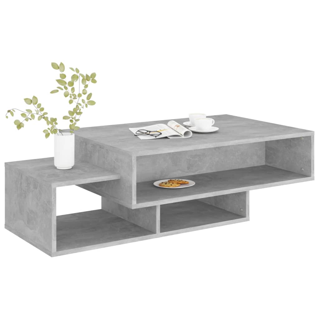 Salontafel 105x55x32 cm bewerkt hout betongrijs is nu te koop bij PeponiXL, paradijselijk wonen!
