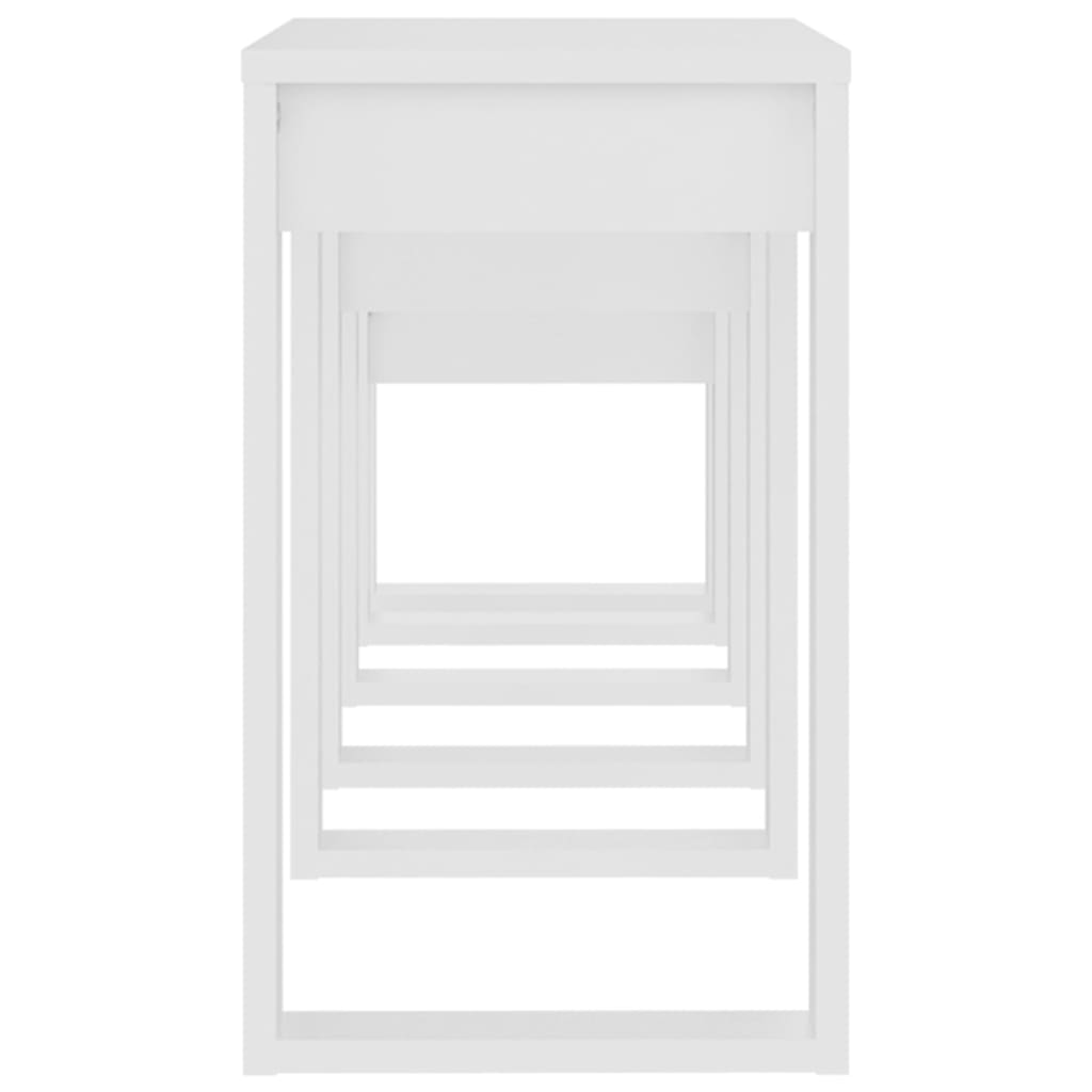 Bijzettafels 3 st wit bewerkt hout is nu te koop bij PeponiXL, paradijselijk wonen!