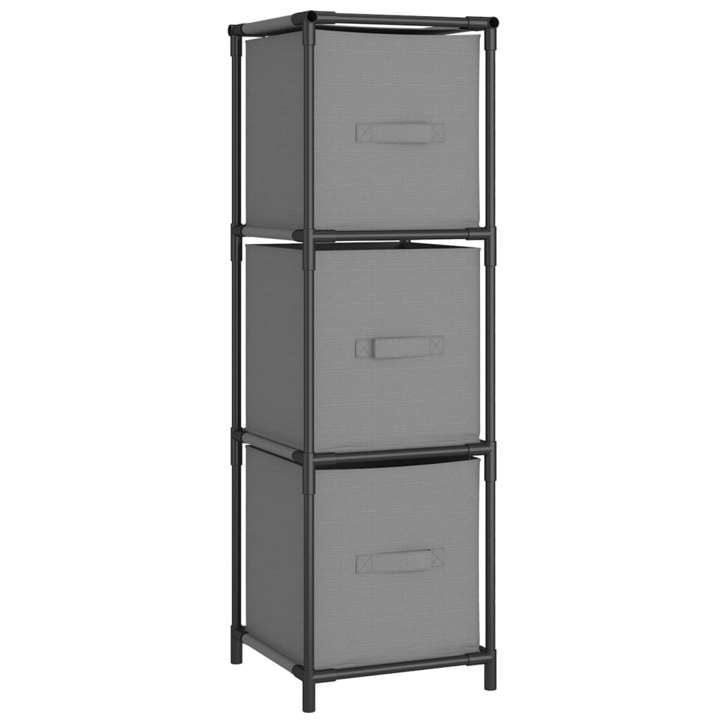 Opbergkast met 3 stoffen lades 34x34x101 cm staal grijs is nu te koop bij PeponiXL, paradijselijk wonen!