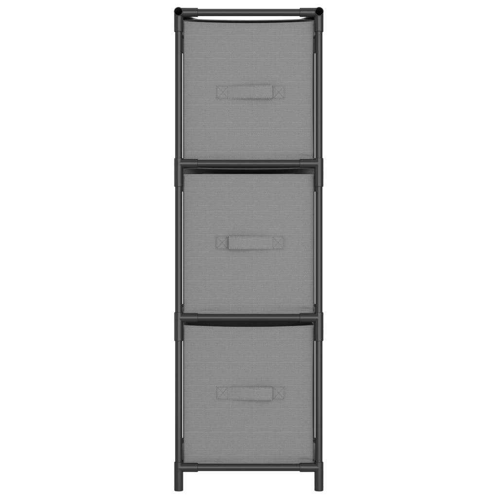 Opbergkast met 3 stoffen lades 34x34x101 cm staal grijs is nu te koop bij PeponiXL, paradijselijk wonen!