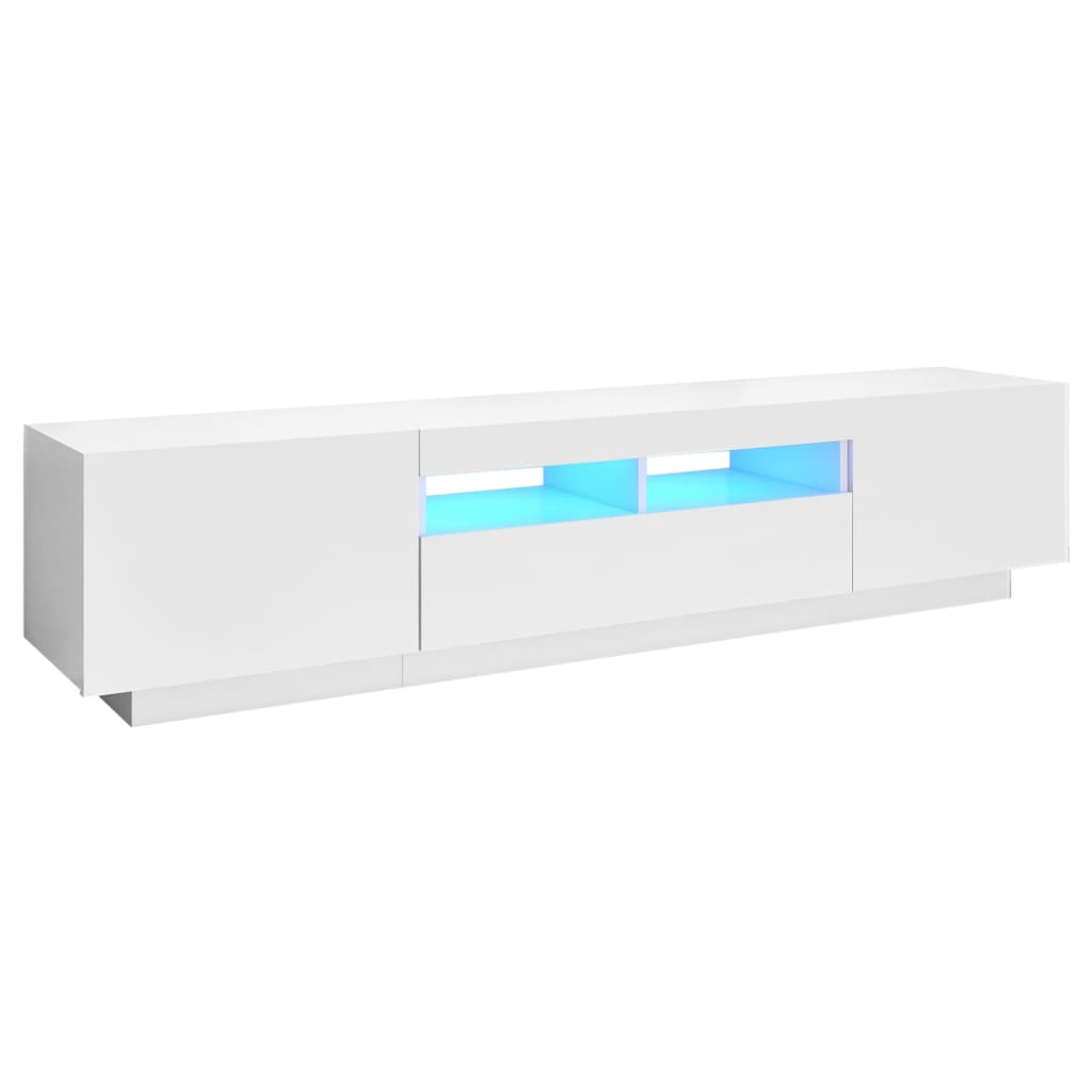 Tv-meubel met LED-verlichting 180x35x40 cm wit is nu te koop bij PeponiXL, paradijselijk wonen!