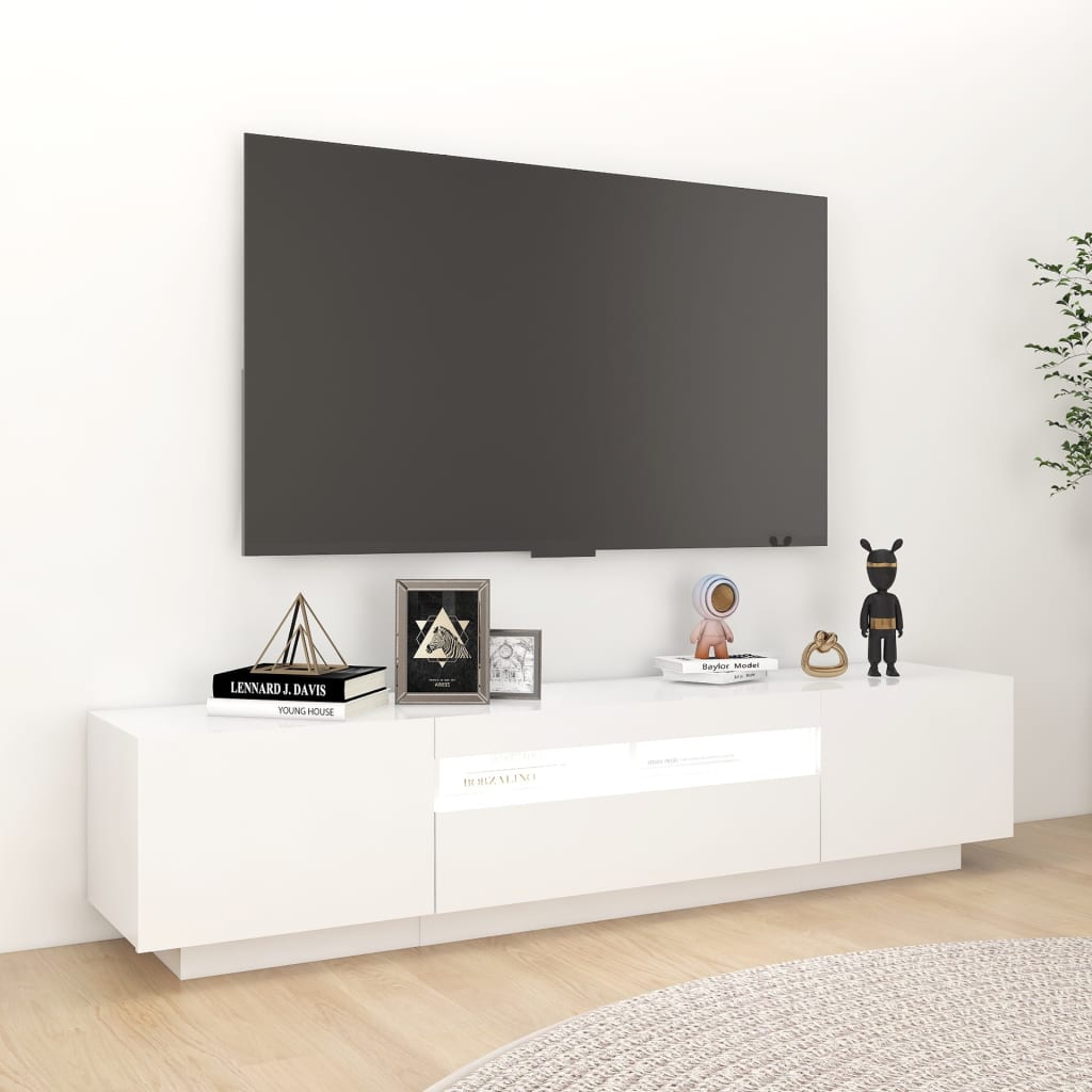 Tv-meubel met LED-verlichting 180x35x40 cm wit is nu te koop bij PeponiXL, paradijselijk wonen!