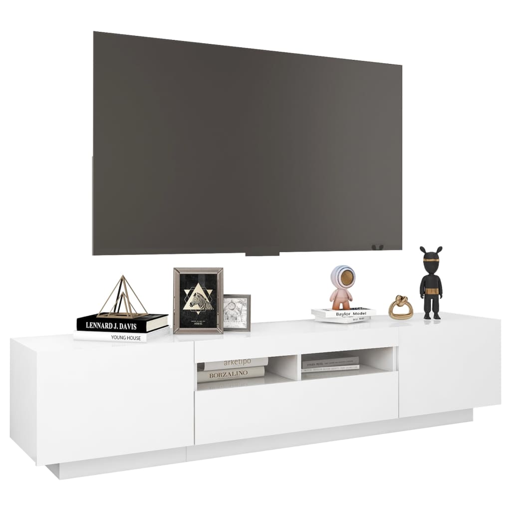 Tv-meubel met LED-verlichting 180x35x40 cm wit is nu te koop bij PeponiXL, paradijselijk wonen!