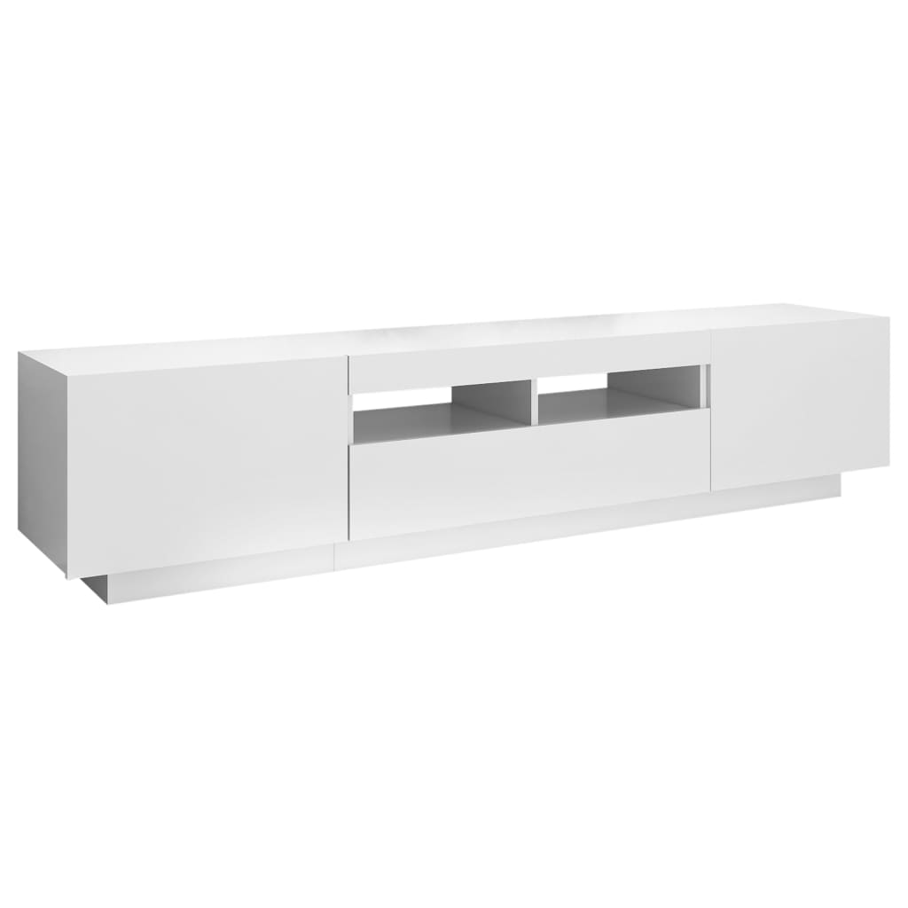 Tv-meubel met LED-verlichting 180x35x40 cm wit is nu te koop bij PeponiXL, paradijselijk wonen!