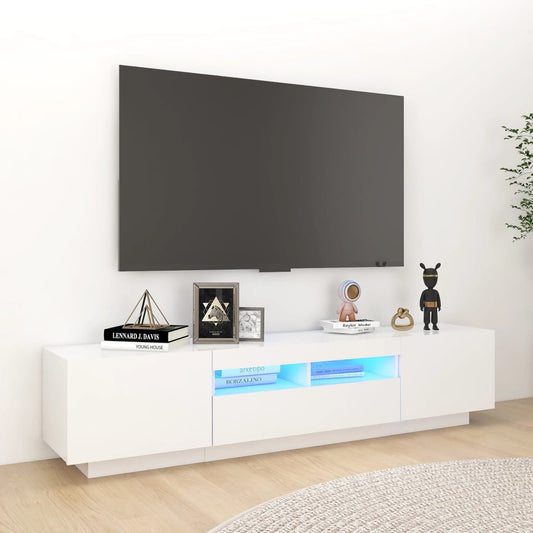Tv-meubel met LED-verlichting 180x35x40 cm wit is nu te koop bij PeponiXL, paradijselijk wonen!