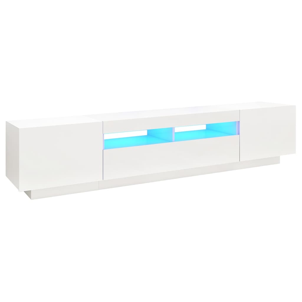 Tv-meubel met LED-verlichting 200x35x40 cm wit is nu te koop bij PeponiXL, paradijselijk wonen!