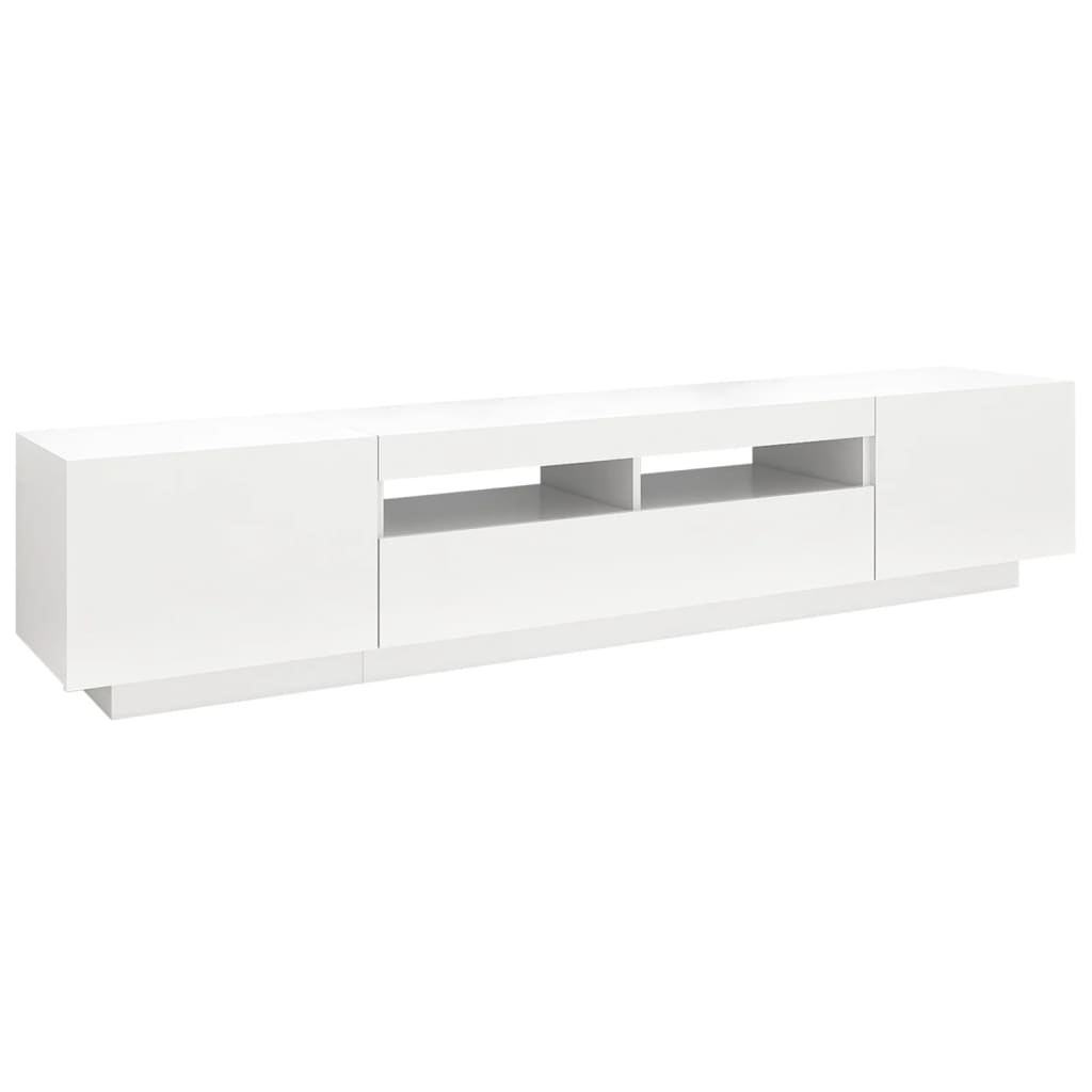 Tv-meubel met LED-verlichting 200x35x40 cm wit is nu te koop bij PeponiXL, paradijselijk wonen!