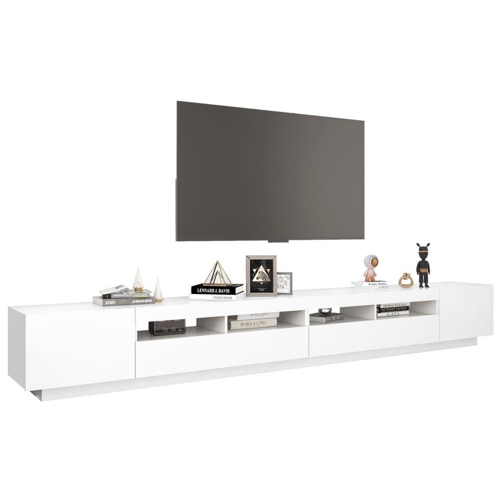 Tv-meubel met LED-verlichting 300x35x40 cm wit is nu te koop bij PeponiXL, paradijselijk wonen!