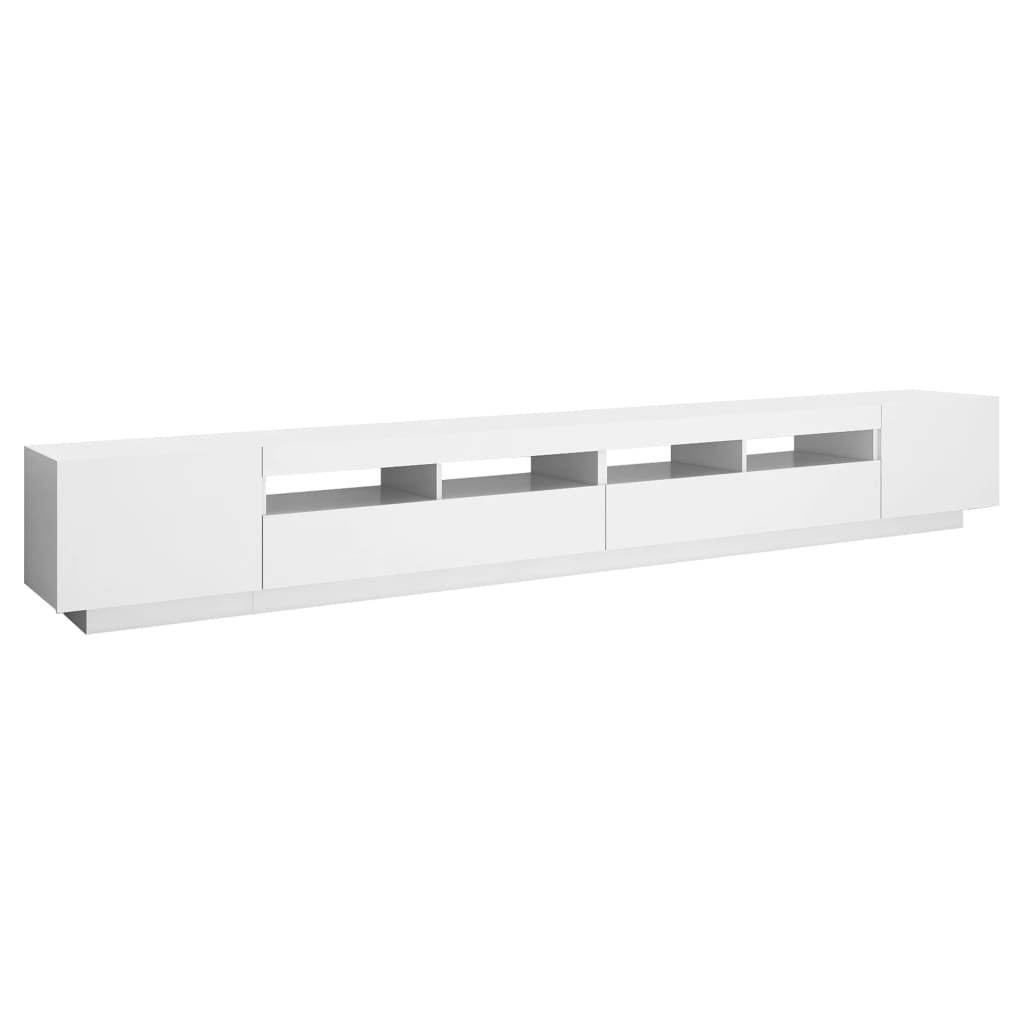 Tv-meubel met LED-verlichting 300x35x40 cm wit is nu te koop bij PeponiXL, paradijselijk wonen!