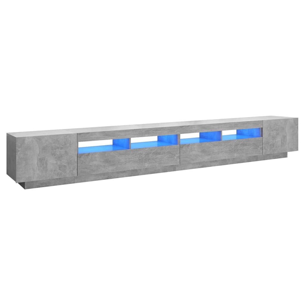 Tv-meubel met LED-verlichting 300x35x40 cm betongrijs is nu te koop bij PeponiXL, paradijselijk wonen!