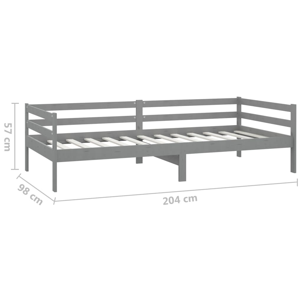Slaapbank massief grenenhout grijs 90x200 cm is nu te koop bij PeponiXL, paradijselijk wonen!