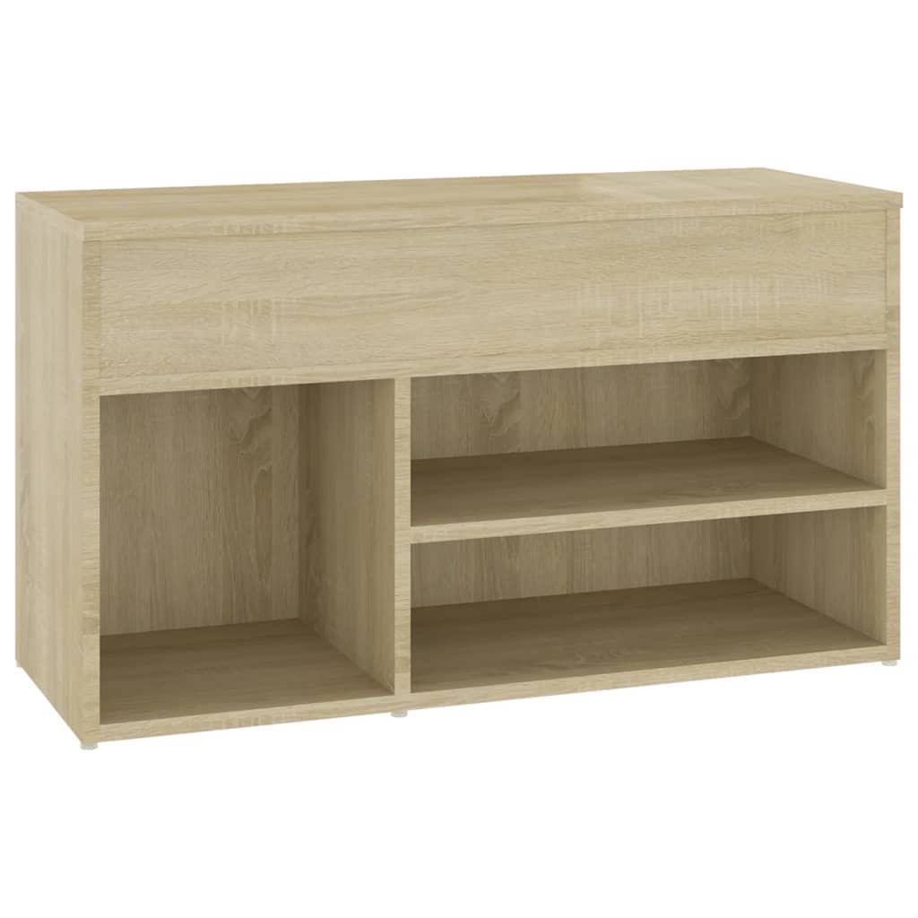 Schoenenbank 80x30x45 cm bewerkt hout sonoma eikenkleurig is nu te koop bij PeponiXL, paradijselijk wonen!
