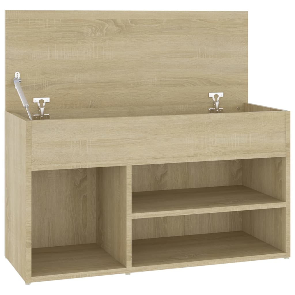 Schoenenbank 80x30x45 cm bewerkt hout sonoma eikenkleurig is nu te koop bij PeponiXL, paradijselijk wonen!