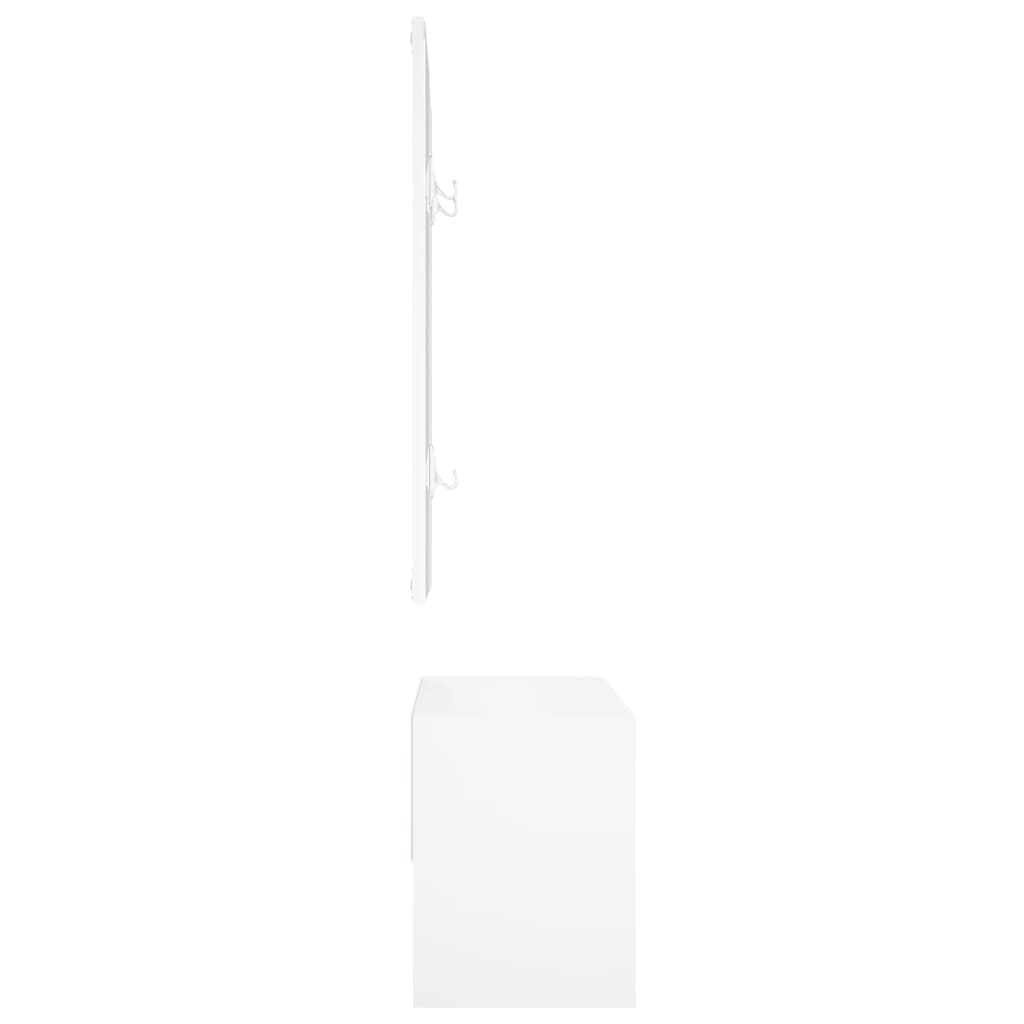 Garderobe set bewerkt hout wit is nu te koop bij PeponiXL, paradijselijk wonen!