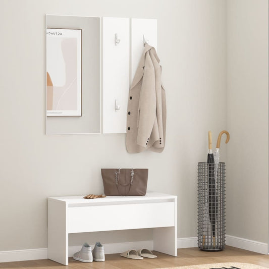 Garderobe set bewerkt hout wit is nu te koop bij PeponiXL, paradijselijk wonen!