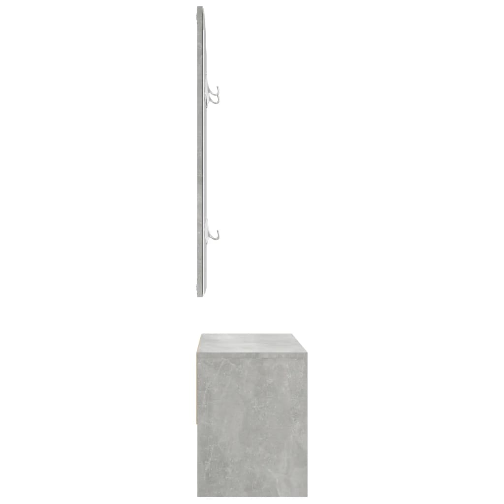 Garderobe set bewerkt hout betongrijs is nu te koop bij PeponiXL, paradijselijk wonen!