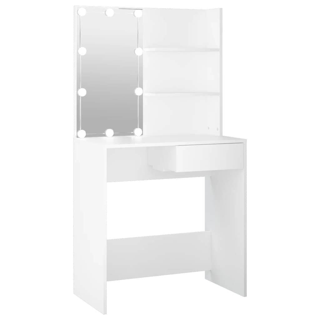 Kaptafel met LED-verlichting 74,5x40x141 cm wit is nu te koop bij PeponiXL, paradijselijk wonen!