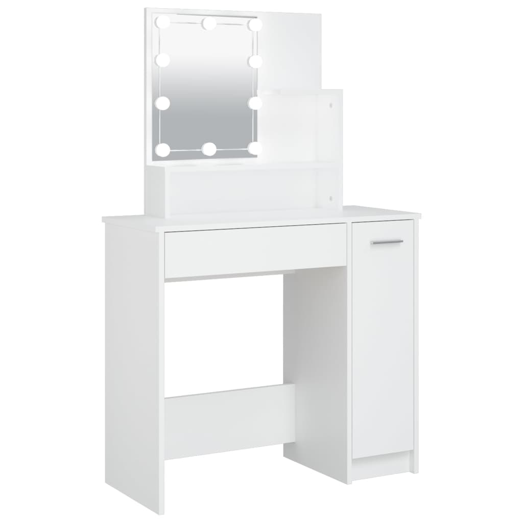 Kaptafel met LED-verlichting 86,5x35x136 cm wit is nu te koop bij PeponiXL, paradijselijk wonen!
