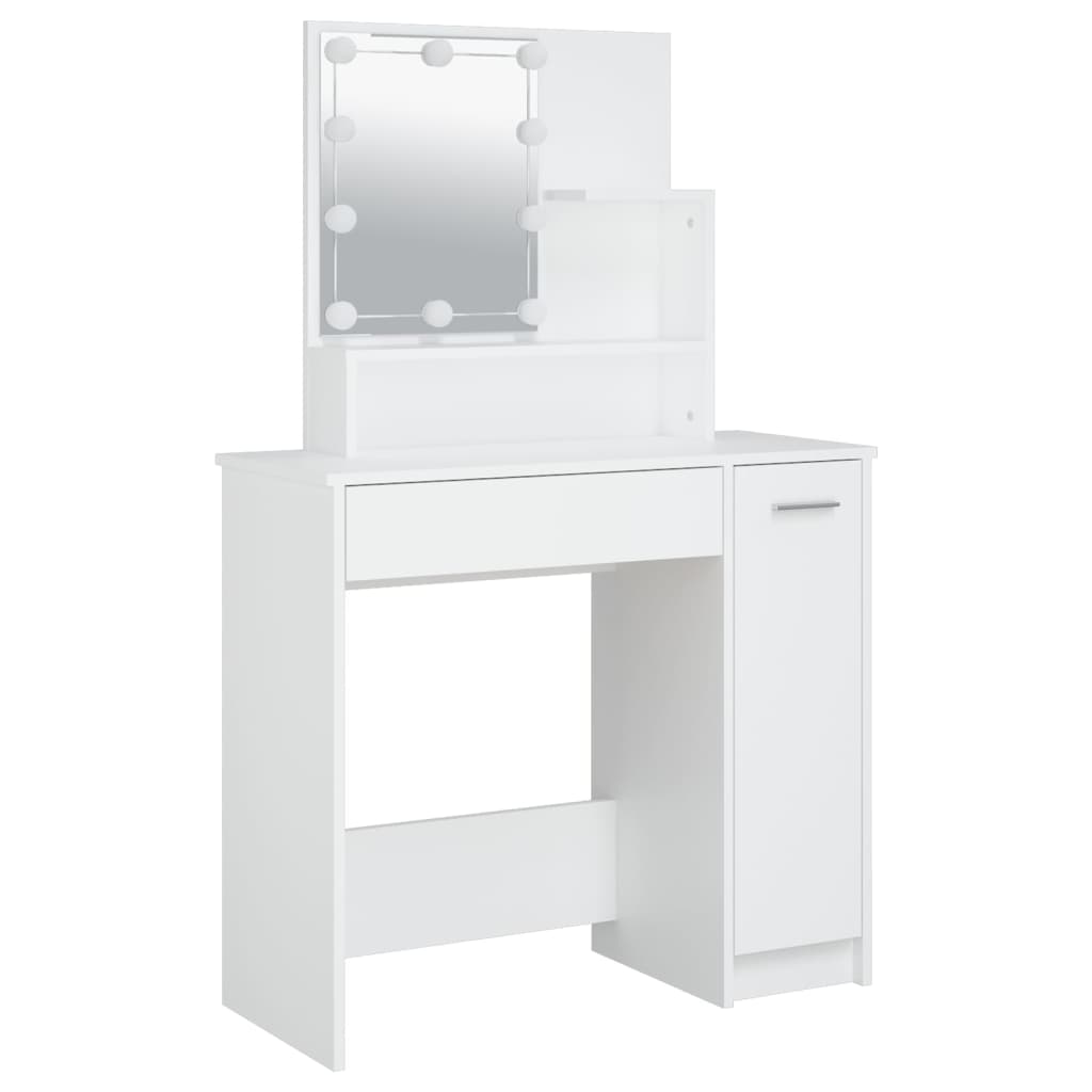 Kaptafel met LED-verlichting 86,5x35x136 cm wit is nu te koop bij PeponiXL, paradijselijk wonen!