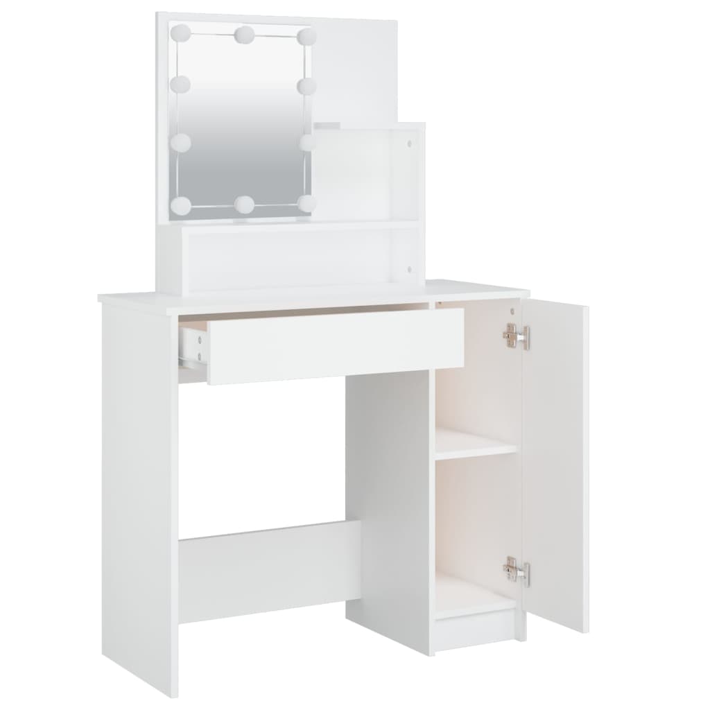 Kaptafel met LED-verlichting 86,5x35x136 cm wit is nu te koop bij PeponiXL, paradijselijk wonen!
