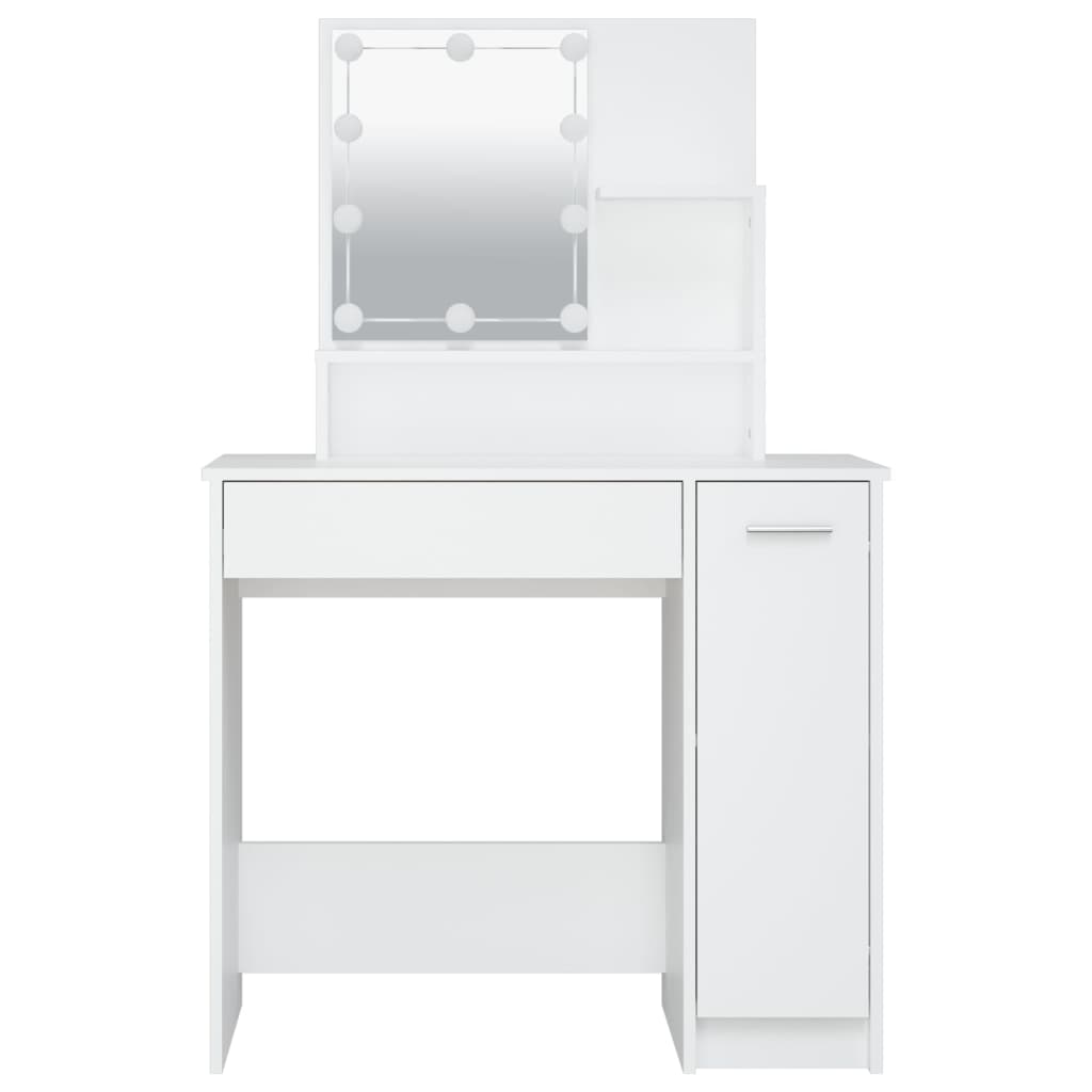 Kaptafel met LED-verlichting 86,5x35x136 cm wit is nu te koop bij PeponiXL, paradijselijk wonen!