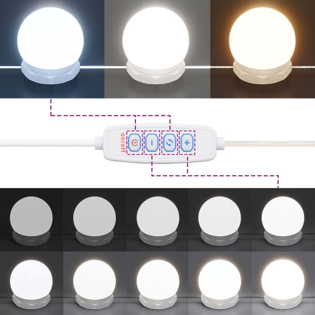 Kaptafel met LED-verlichting 86,5x35x136 cm wit is nu te koop bij PeponiXL, paradijselijk wonen!