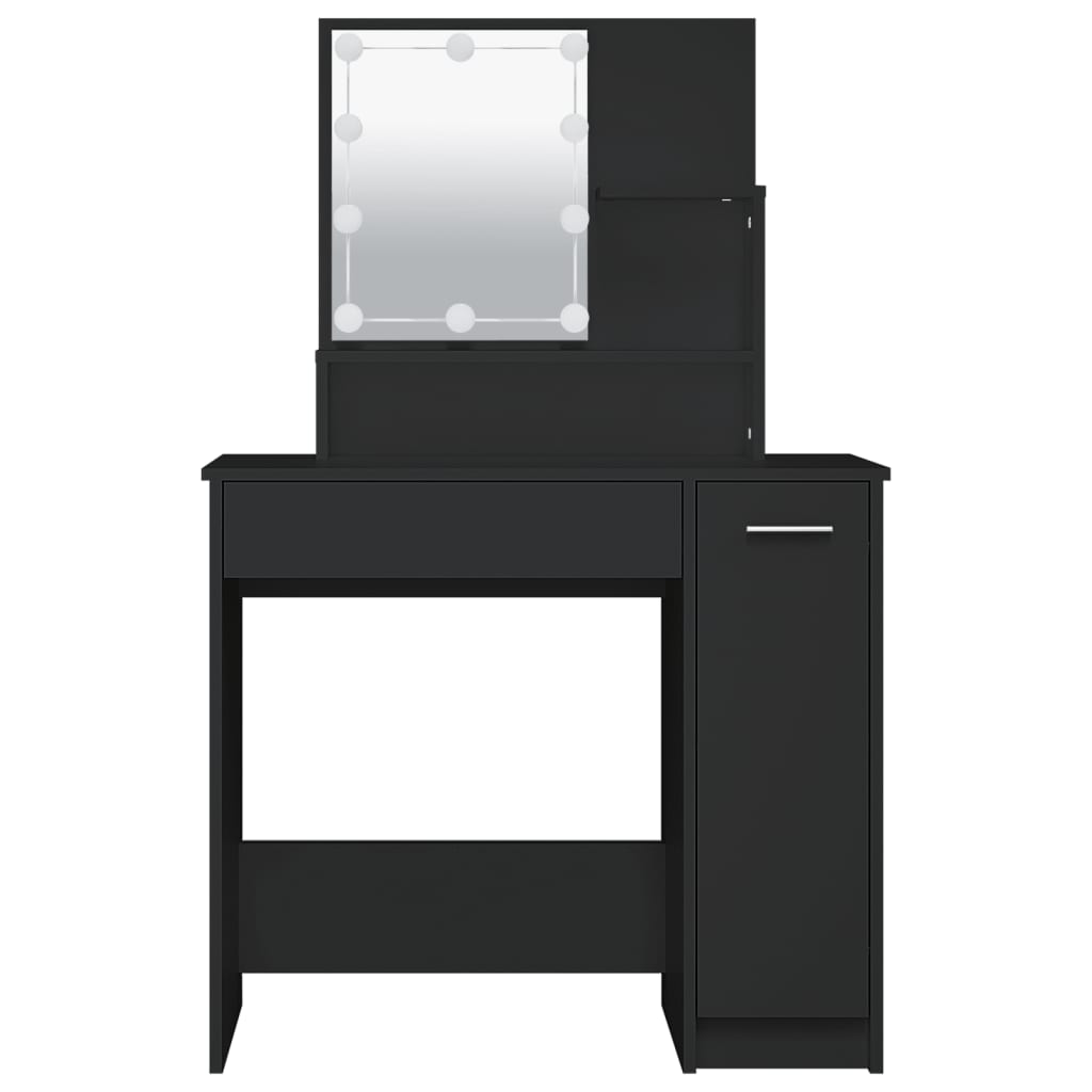 Kaptafel met LED-verlichting 86,5x35x136 cm zwart is nu te koop bij PeponiXL, paradijselijk wonen!