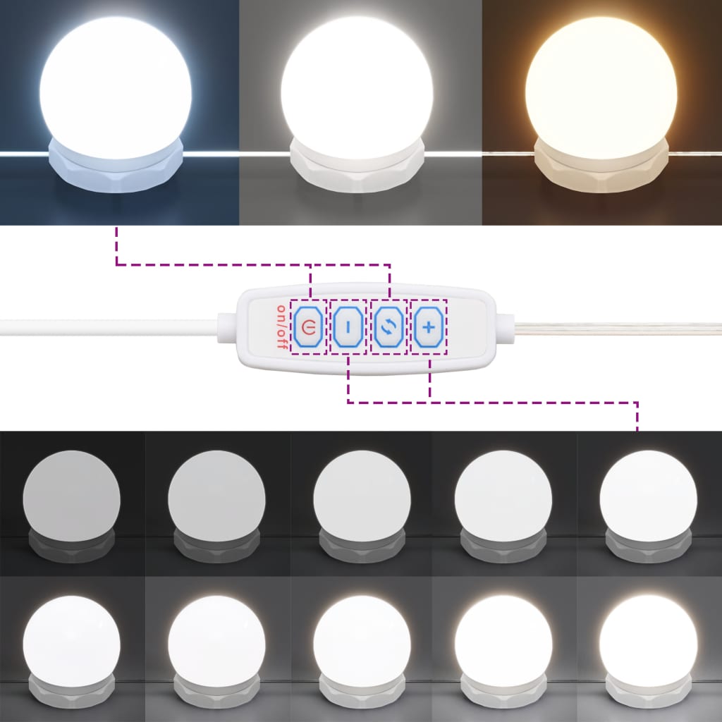 Kaptafel met LED-verlichting 86,5x35x136 cm sonoma eikenkleurig is nu te koop bij PeponiXL, paradijselijk wonen!