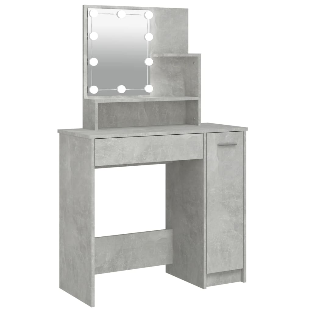 Kaptafel met LED-verlichting 86,5x35x136 cm betongrijs is nu te koop bij PeponiXL, paradijselijk wonen!