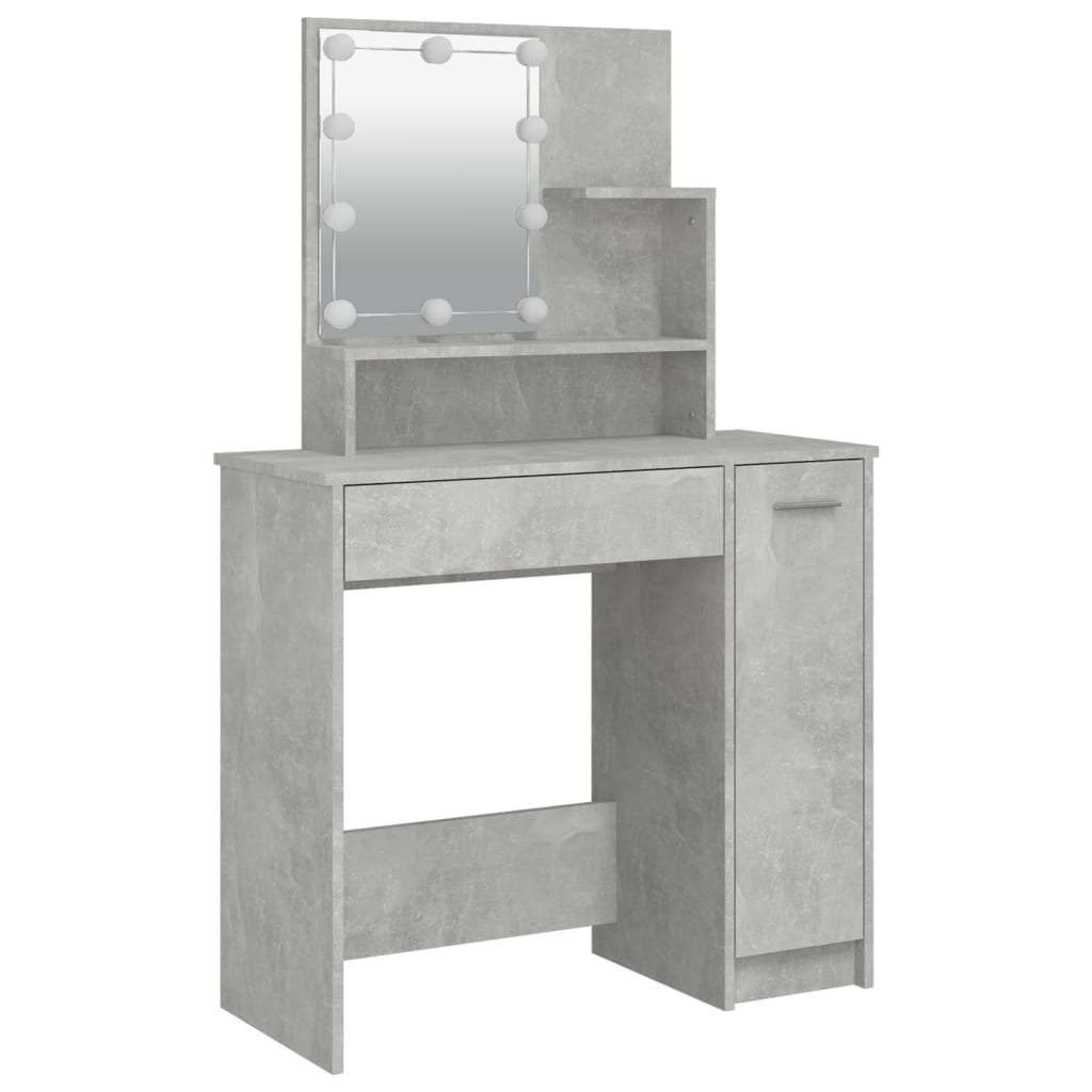 Kaptafel met LED-verlichting 86,5x35x136 cm betongrijs is nu te koop bij PeponiXL, paradijselijk wonen!