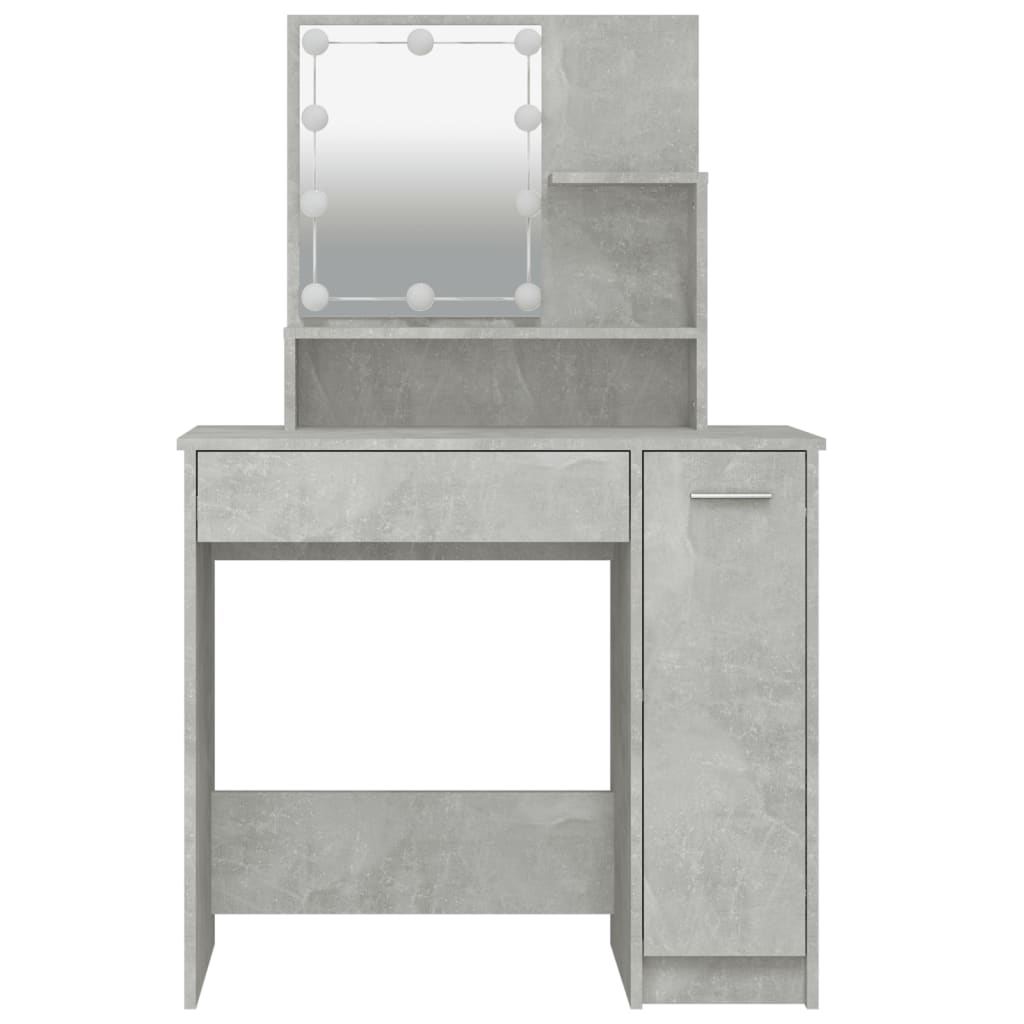 Kaptafel met LED-verlichting 86,5x35x136 cm betongrijs is nu te koop bij PeponiXL, paradijselijk wonen!