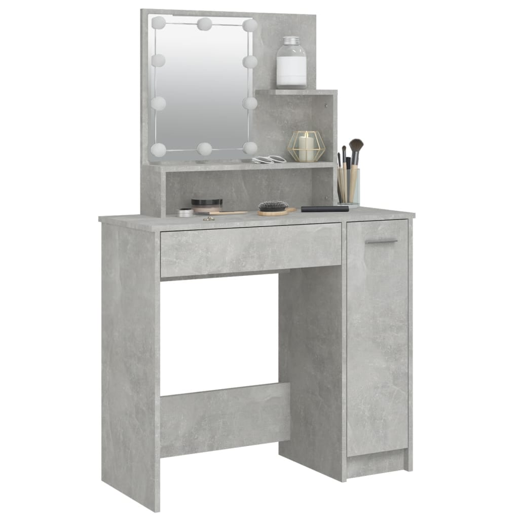 Kaptafel met LED-verlichting 86,5x35x136 cm betongrijs is nu te koop bij PeponiXL, paradijselijk wonen!