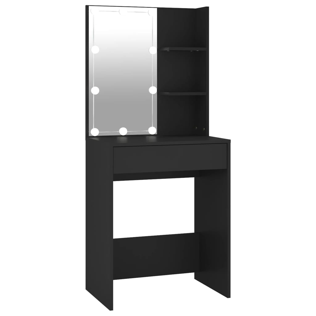 Kaptafel met LED-verlichting 60x40x140 cm zwart is nu te koop bij PeponiXL, paradijselijk wonen!