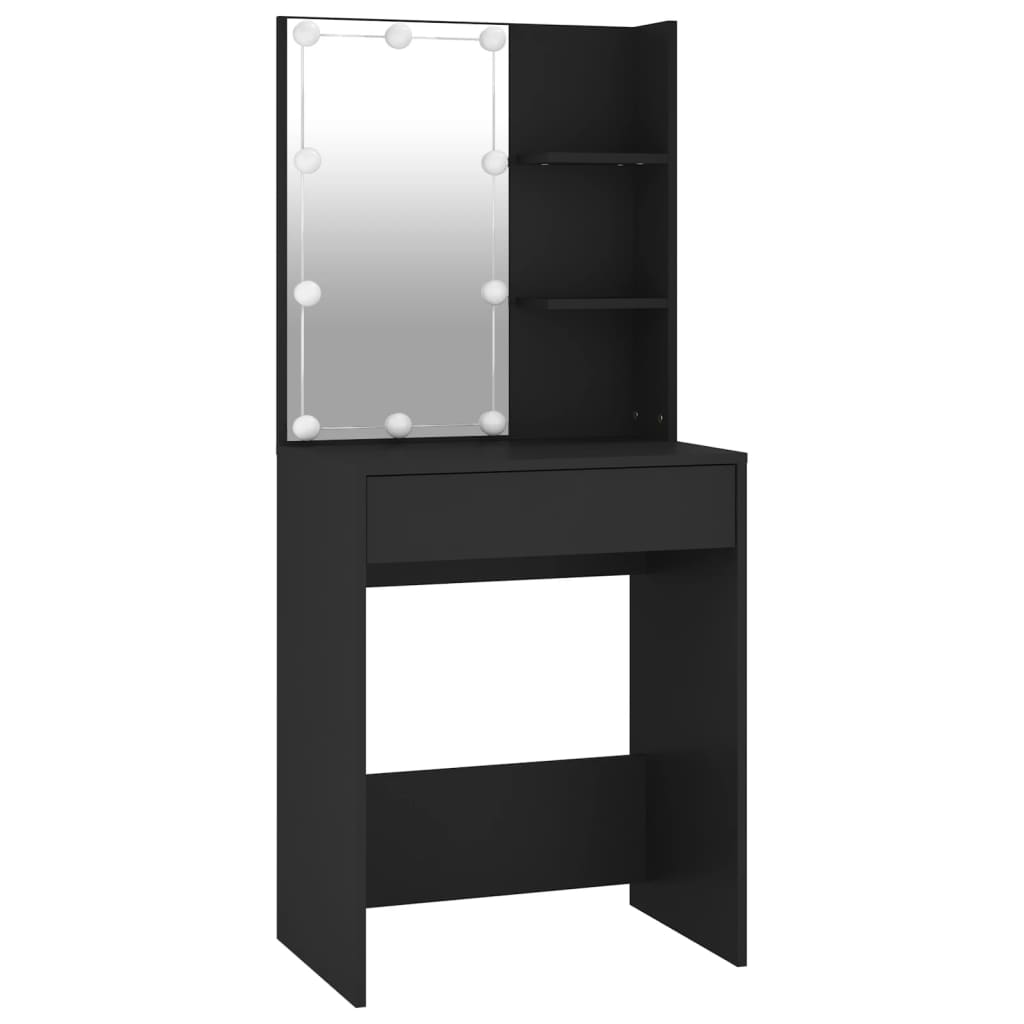 Kaptafel met LED-verlichting 60x40x140 cm zwart is nu te koop bij PeponiXL, paradijselijk wonen!