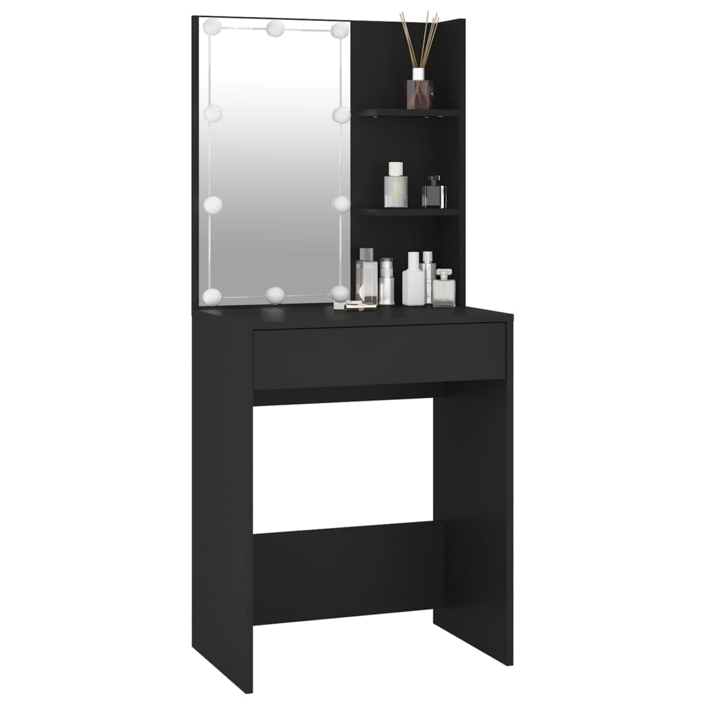 Kaptafel met LED-verlichting 60x40x140 cm zwart is nu te koop bij PeponiXL, paradijselijk wonen!