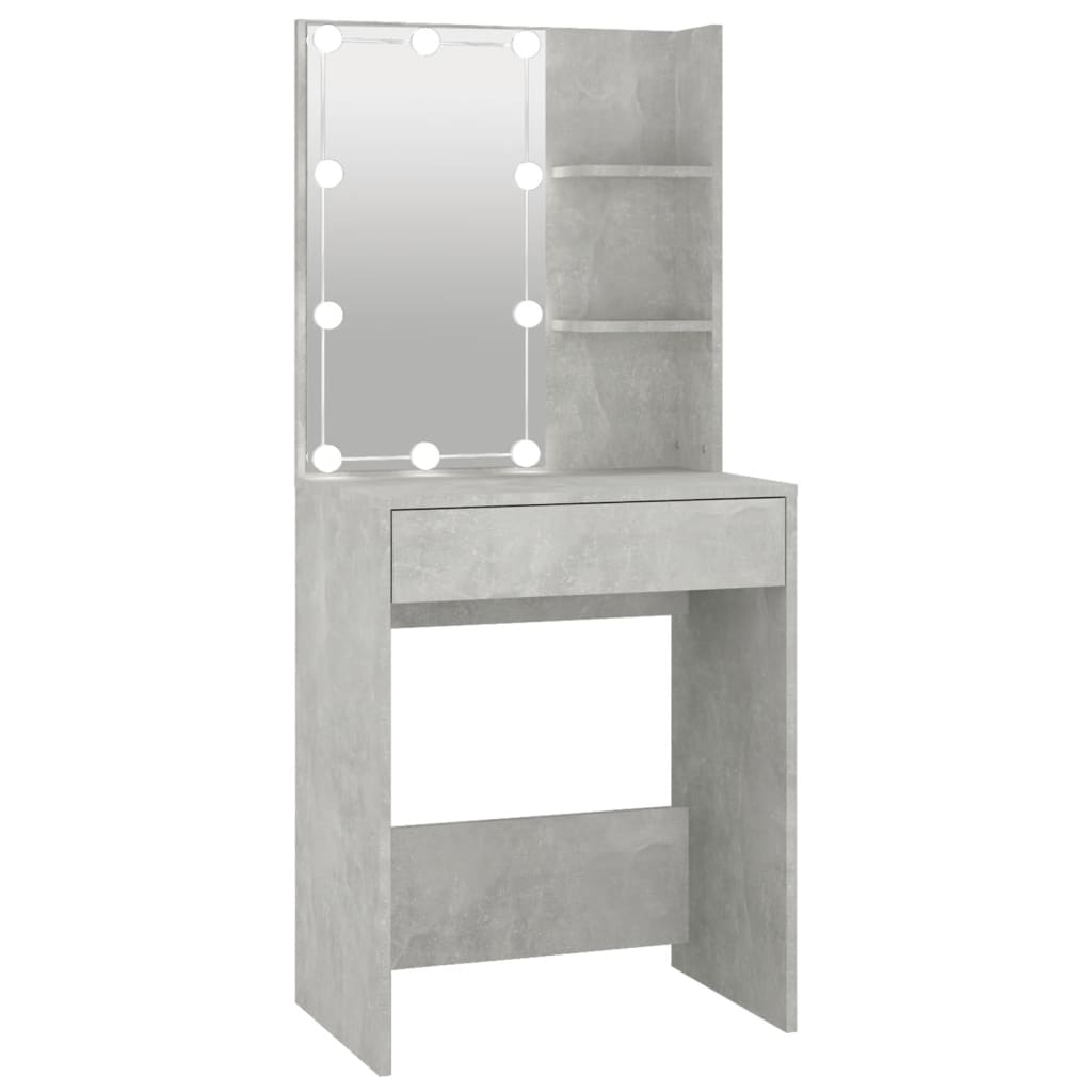 Kaptafel met LED-verlichting 60x40x140 cm betongrijs is nu te koop bij PeponiXL, paradijselijk wonen!