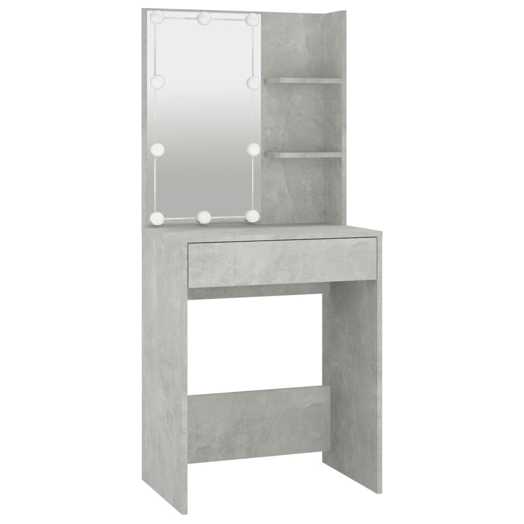 Kaptafel met LED-verlichting 60x40x140 cm betongrijs is nu te koop bij PeponiXL, paradijselijk wonen!