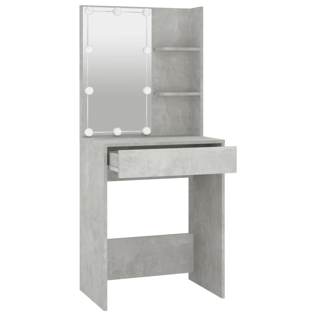Kaptafel met LED-verlichting 60x40x140 cm betongrijs is nu te koop bij PeponiXL, paradijselijk wonen!