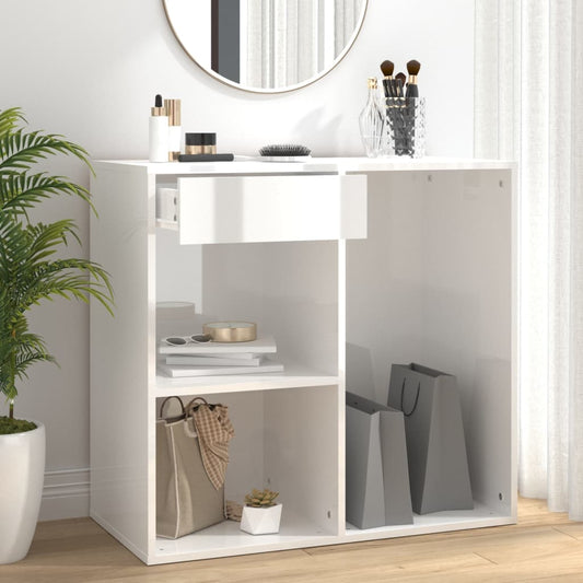 Cosmeticakast 80x40x75 cm bewerkt hout hoogglans wit is nu te koop bij PeponiXL, paradijselijk wonen!