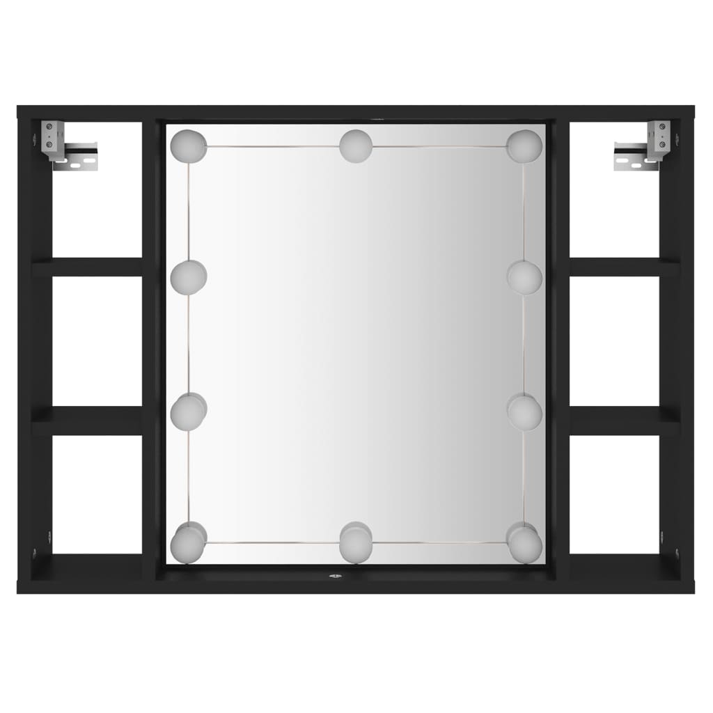 Spiegelkast met LED-verlichting 76x15x55 cm zwart is nu te koop bij PeponiXL, paradijselijk wonen!