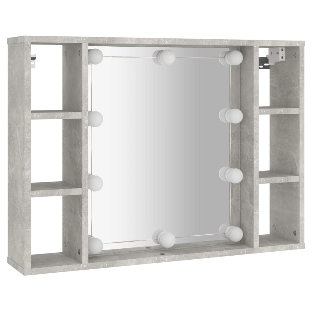 Spiegelkast met LED-verlichting 76x15x55 cm betongrijs is nu te koop bij PeponiXL, paradijselijk wonen!