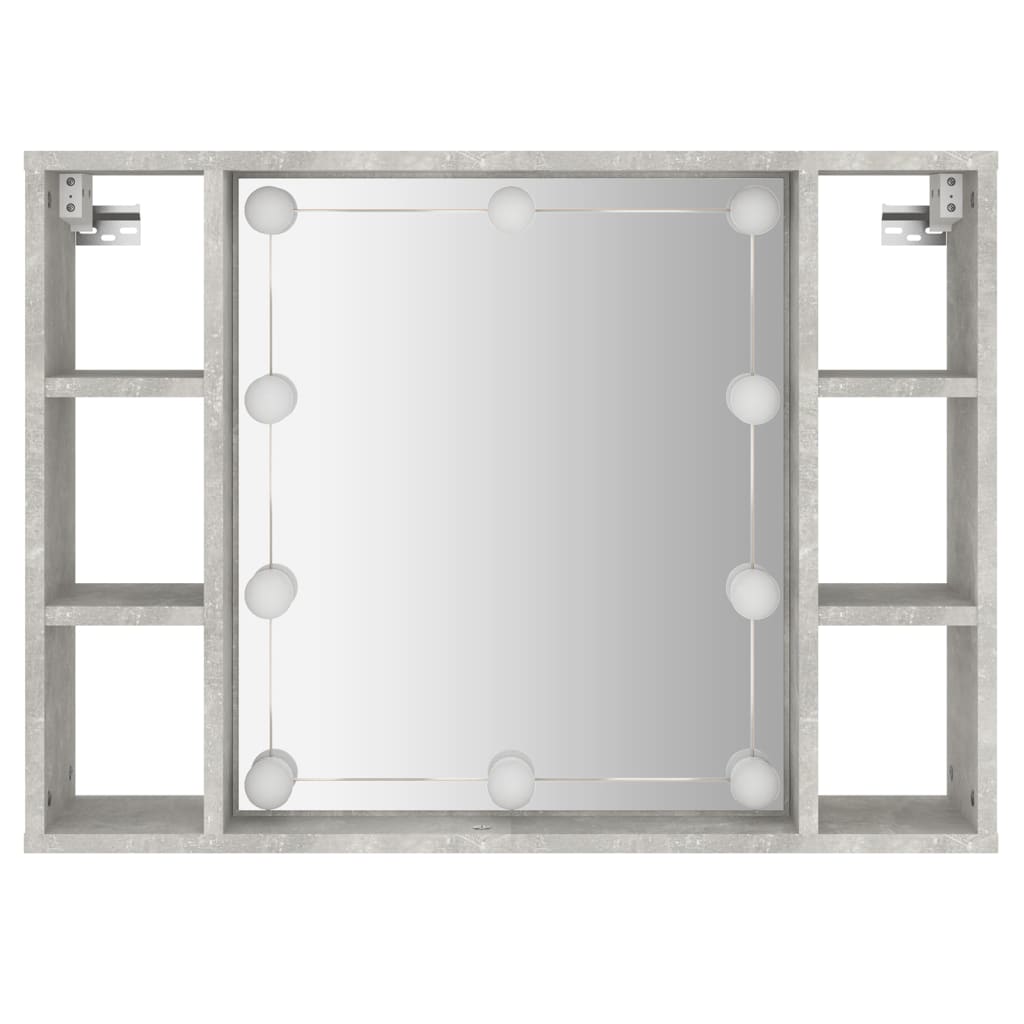 Spiegelkast met LED-verlichting 76x15x55 cm betongrijs is nu te koop bij PeponiXL, paradijselijk wonen!